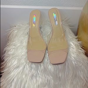 Lovely transparent open toe wedges
